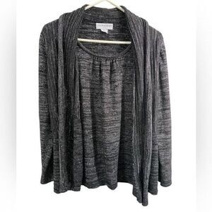 Sag Harbor Glitter Blazer Tops for Women Large